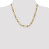 Black Bow Jewelry Men's 7.3mm, 10k Yellow Gold Hollow Figaro Chain Necklace - 2 of 4