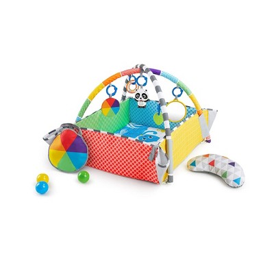 Image of Baby Einstein Newborn Toddlers 5 in 1 Ball Pit Gym Playspace Activity Play Center Mat Combination with Music for Motor Skill Development, Multicolor
