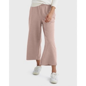 Hanes Originals Women's French Terry Wide Leg Cropped Pants - 1 of 4