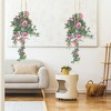 Unique Bargains Home Artificial Plant Plastic Silk Fake Hanging Rose Plants 33.5" - 2 of 4