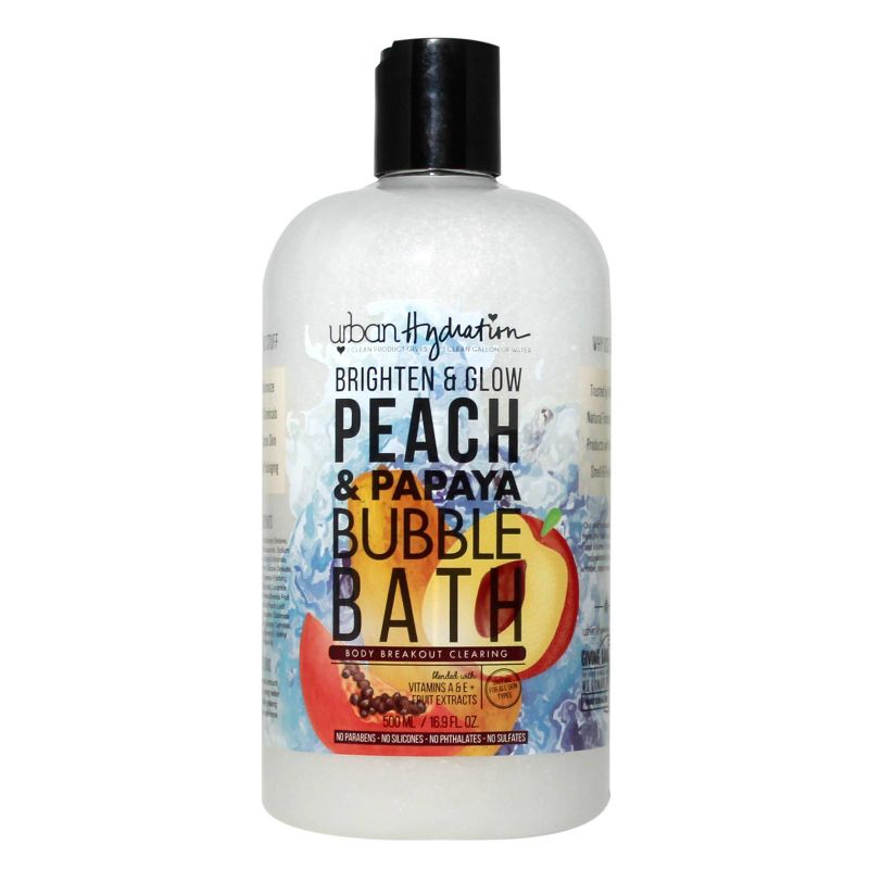Urban Hydration Brighten and Glow Peach and Papaya Bubble Bath Soak - 16.9 fl oz, 1 of 7