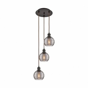Athens Deco Swirl - 3 Light Cord Hung Multi Pendant In Industrial Style-25.13 Inches Tall and 12.38 Inches Wide - 1 of 1