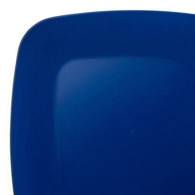 Smarty Had A Party 7.25" Blue Flat Rounded Square Plastic Salad Plates - 120 pcs
