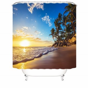 Sunrise Beach Shower Curtains for Bathroom Waterproof Fabric Bath Curtain Durable Soft Stylish Bathroom Decor 72x72 Inch - 1 of 1