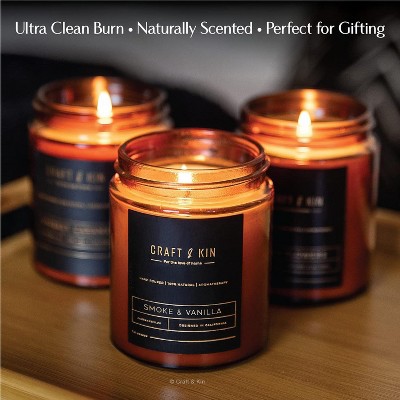 Craft & Kin Amber Smoke & Vanilla Soy Candle 8oz