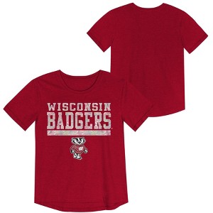 NCAA Wisconsin Badgers Girls' Foil T-Shirt - 1 of 3