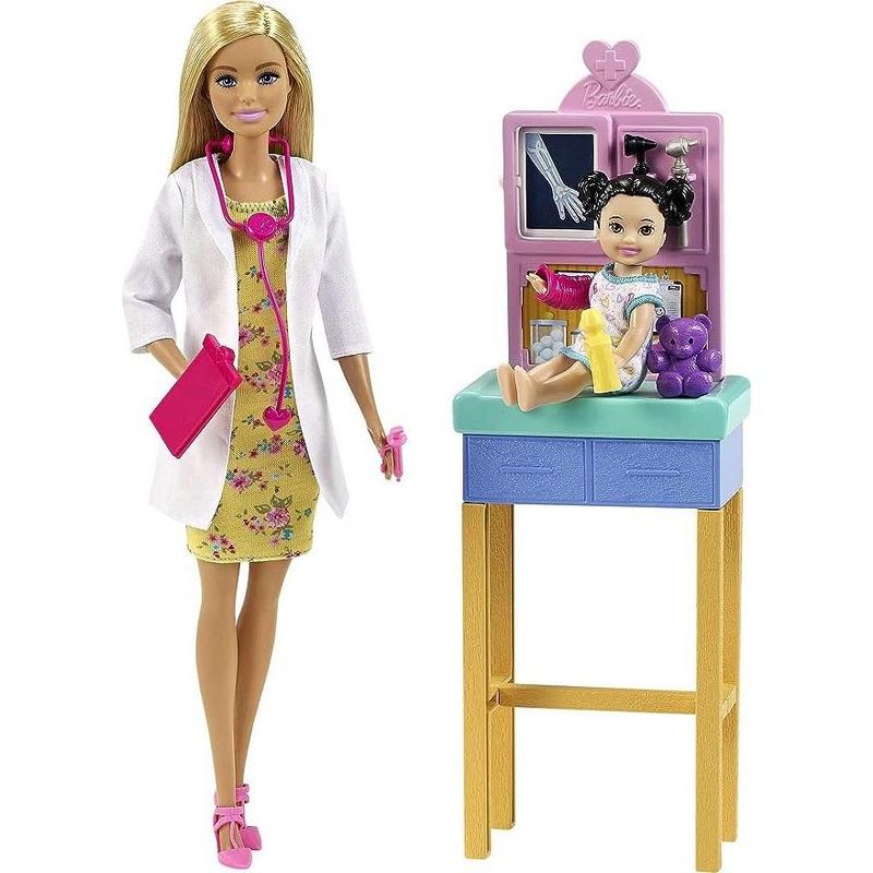 Barbie - Pediatrician Playset, Blonde Doll, Exam Table, X-ray, Stethoscope & Child, 4 of 5