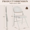 Whizmax Folding Chairs 4 Pack, Metal Foldable Chair with Cushion and Non-Slip Feet Pads, PU Party Chairs for Indoors and Outdoors, Dining Room - 3 of 4