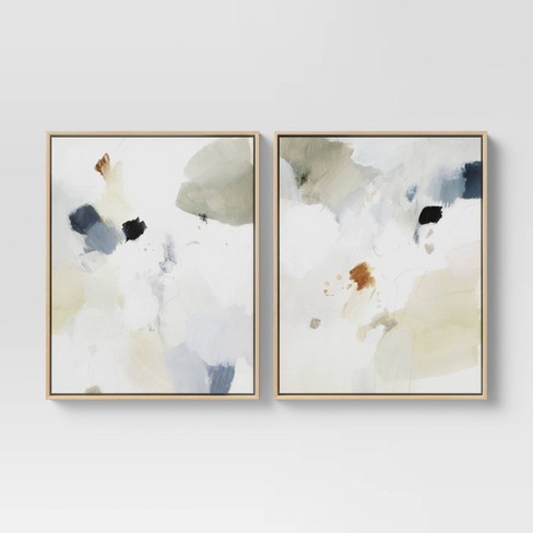 Set Of 2) 16" X 20" Abstract Watercolor Framed Wall Art Blue - Project 62™ : Target