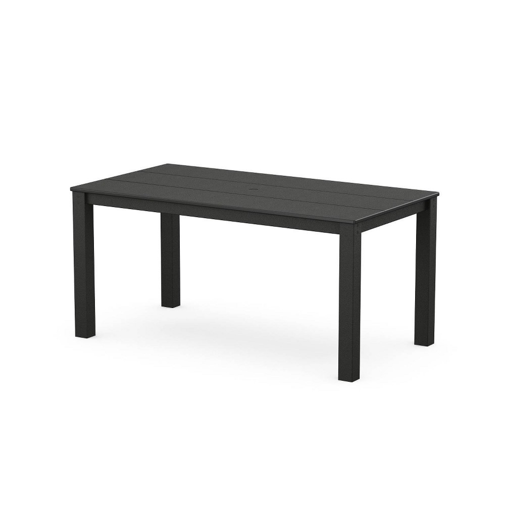 Photos - Coffee Table POLYWOOD Rectangle Studio Parsons Outdoor Patio Dining Table Black: Weathe