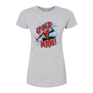 Women's - Marvel - Spider-man Ink Fitted Graphic T-Shirt - 1 of 3