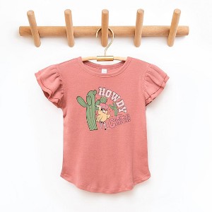 The Juniper Shop Howdy Chick Toddler Flutter Sleeve Tee - 1 of 2