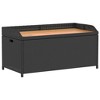 vidaXL Storage Bench Black 39.4"x19.7"x20.5" Poly Rattan and Acacia Wood - 2 of 4