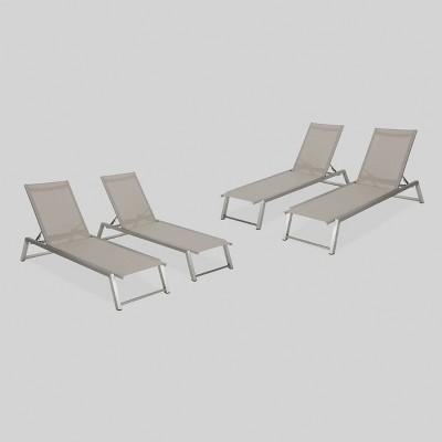 Myers 4pk Aluminum Chaise Lounge - Christopher Knight Home