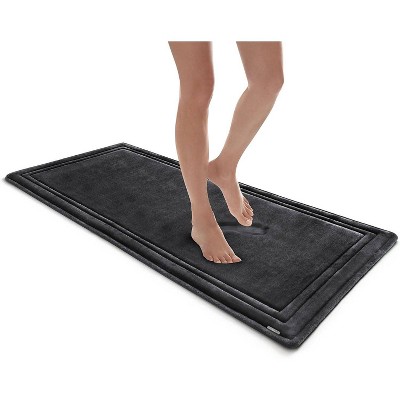 Dark Gray Memory Foam Bath Mat with Skid Resistant Base