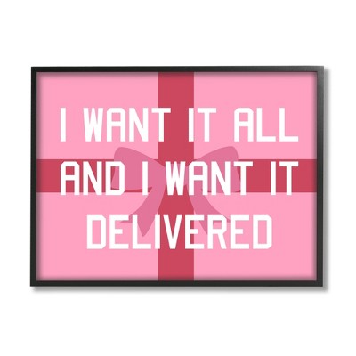 Stupell Industries Funny Want Gifts Delivered Black Framed Giclee Art