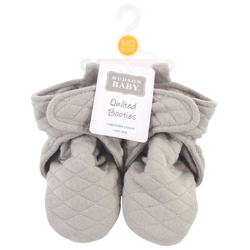 Hudson Baby Baby and Toddler Quilted Booties, Gray, 3 of 4