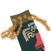 A Christmas Story Leg Lamp Adult Green Casual Crew Socks With 3D Tinsel - 3 of 4