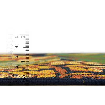 Multi-Color Botanical Floral Outdoor Rectangular Rug