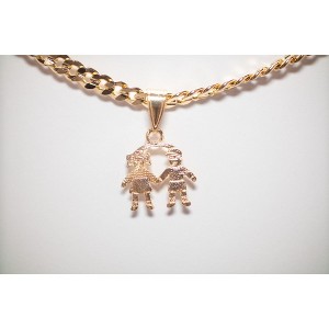 Aria Jeweler Inc Chain with Children Pendant - 1 of 3