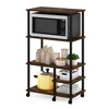 Furinno 4-Tier Kitchen Baker's Rack Microwave Oven Storage Cart,Amber Pine - 3 of 4