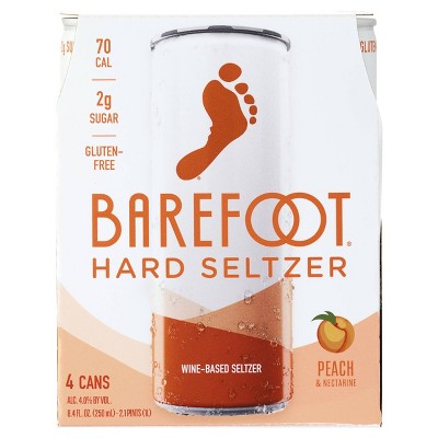 Barefoot Wine Hard Seltzer Peach & Nectarine - 4pk/250ml Cans