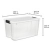 Sterilite 70 Quart Clear Plastic Stackable Storage Container Bin Box Tote with White Latching Lid Organizing Solution for Home & Classroom - image 2 of 4