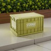 Syemin Deck Boxes 90L Storage Bins with Lids, Totes for Storage Stackable Collapsible Storage Bin Waterproof Storage Box, Green, 24.02"*16.73"*13.78" - 3 of 4