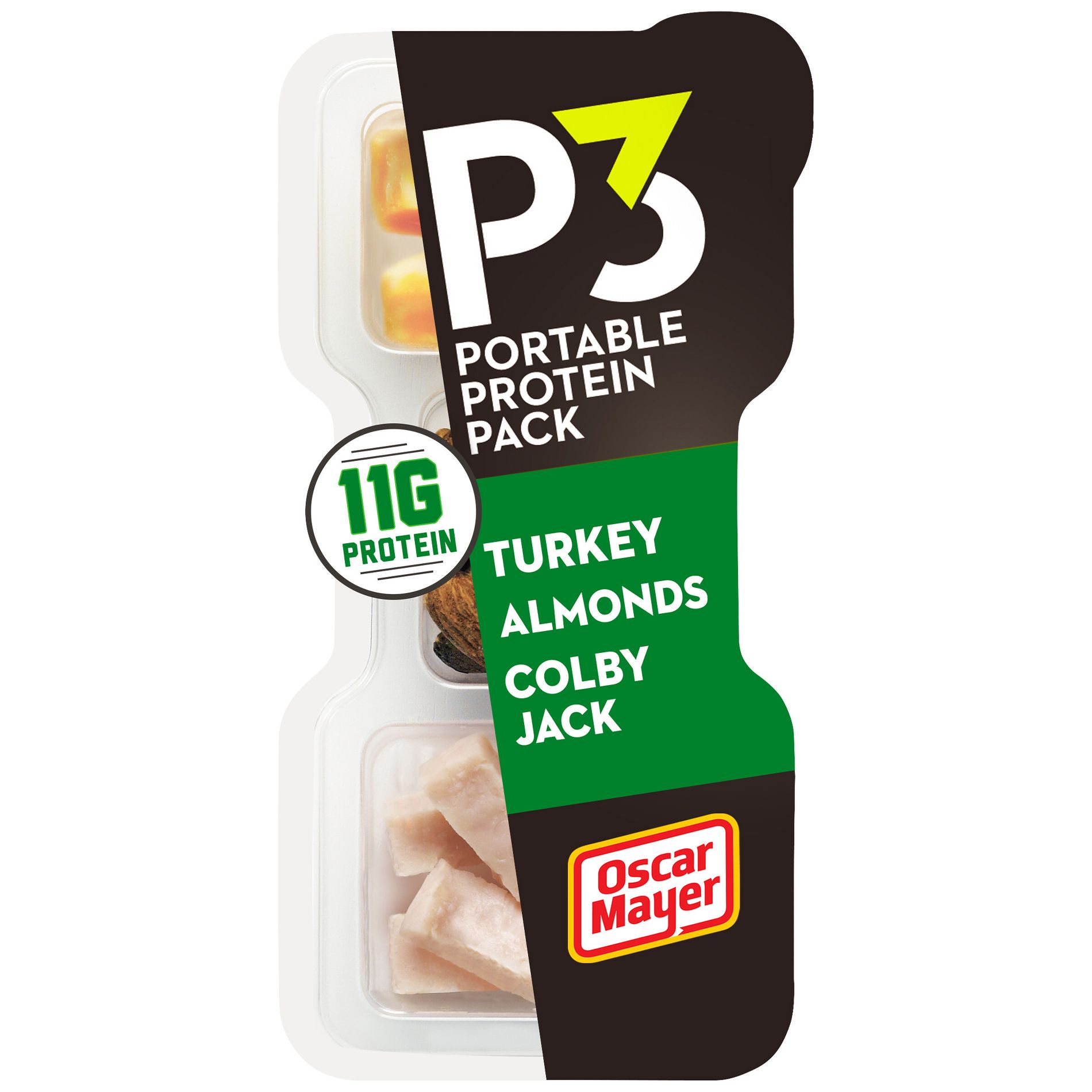 P3 Portable Protein Snack Pack with Turkey, Almonds & Colby Jack Cheese - 2oz