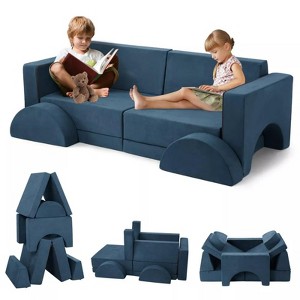GustoWave 8PCS Toddler Couch Modular Kids Play Couch Sofa, Kids Convertible Sofa with Removable Cover - 1 of 4