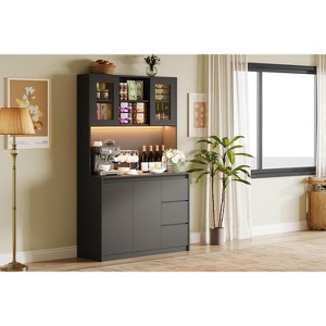 Kitchen Pantry Cabinet,71" Tall Storage Cabinet with Doors and Shelves Adjustable,Kitchen Storage Hutch Corner Pantry Cabinet - 1 of 4