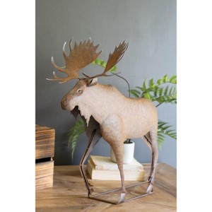 Rustic Metal Moose Statue – Indoor or Outdoor Display 22"Tall by Kalalou - 1 of 3