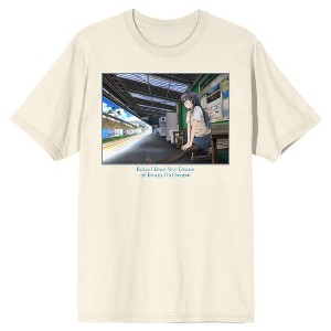 Rascal Does Not Dream Of Bunny Girl Senpai Shoko Makinohara Waiting In Hallway Crew Neck Short Sleeve Natural Men's T-shirt - 1 of 3