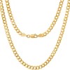Steeltime unisex sterling silver diamond cut curb link chain necklace. Color Options: Silver, Gold, Two-Tone - 2 of 3