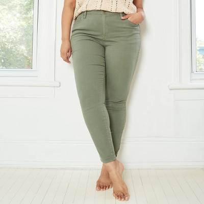 plus size green jeans