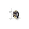 Black Bow Jewelry Dark Blue w/Gold Foil Ceramic & Sterling Silver Bead Charm, 14mm - 2 of 3