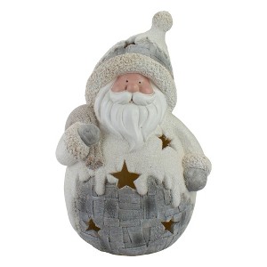 Northlight LED Lighted Santa Christmas Figure - 21" - White and Gray - 1 of 4