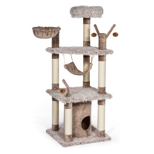 Prevue Pet Products Kitty Power Paws Plush Siberian Mountain in Frost Tan 7313 - 1 of 4