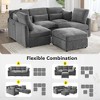 ModernLuxe 85.4" Modular Sectional Sofa Couch, Convertible Sofa Bed with Movable Ottoman, 2 USB Ports & Phone Holder - 4 of 4
