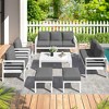 COWLOWN 7 Piece Black Aluminum Patio Furniture, Modern Outdoor Conversation Set, Perfect for Balcony, Porch, Lawn or Yard - 2 of 4