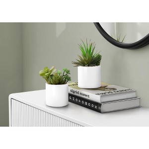 NicBex Artificial Succulent Plant 2PC, 7" H Fake Plants in Pots, Tabletop Faux Plants Indoor for Living Room/Office/Windowsill Decor - 1 of 4