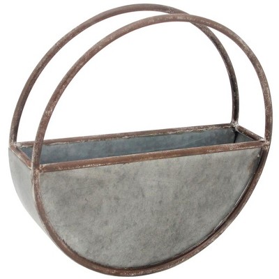Round Metal Wall Planter - Foreside Home & Garden
