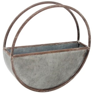 Round Metal Wall Planter - Foreside Home & Garden - 1 of 4