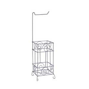 Toilet Paper Holder with Frame, Bathroom Tissue Stand Organizer - 1 of 4