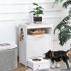 LunaLulinlk Pet Feeder Station Storage Cabinet, Dog Food Storage Container with Dog Raised Bowls and Hanger White - 4 of 4