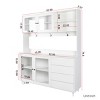 63" Large Kitchen Hutch Cabinet with Microwave Shelf, 4 Glass Doors & 4 Drawers for Pantry Dining Room-3irtyhousy - 4 of 4