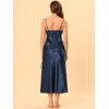 cheibear Women's Spaghetti Strap Nightdress Cami Satin Pajama Dress - 3 of 4
