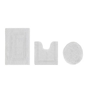 Lux Premium 100% Cotton  Ultra-Soft Tufted Solid Reversible 3 Piece Bath Rug Set, Water-Absorbent, Durable, Machine Washable Bathroom Rug - 1 of 4