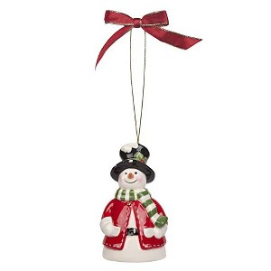 Spode Christmas Tree Snowman Bell Ornament - 4" - 1 of 4