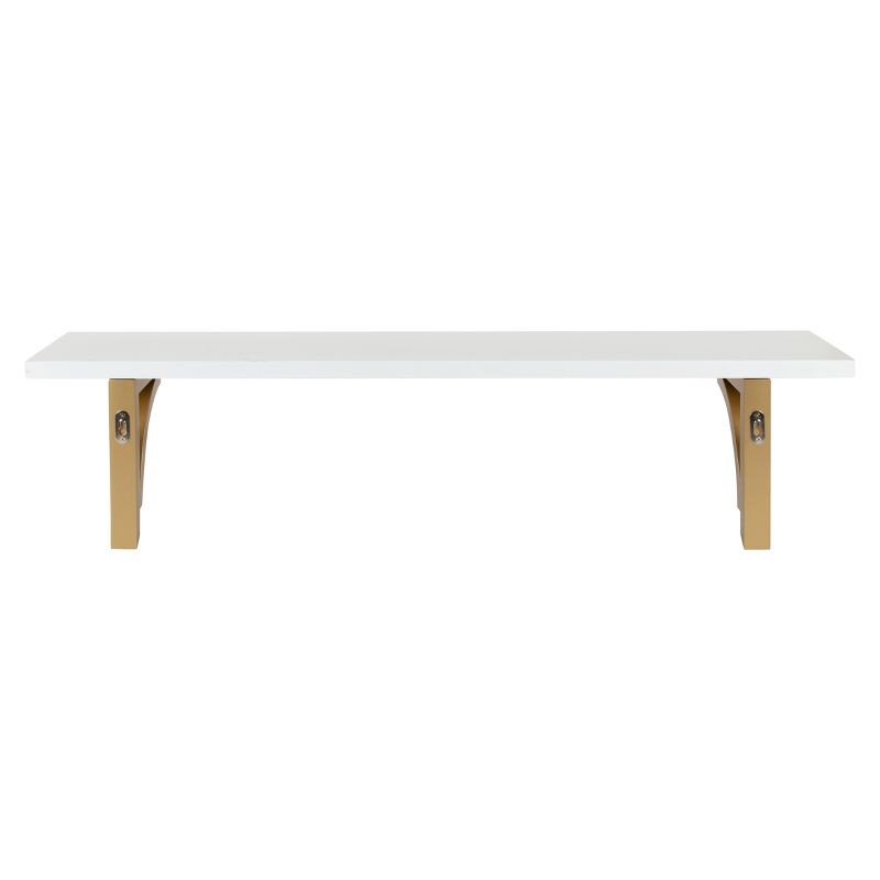 36&#34; x 9&#34; Corblynd Traditional Wood Wall Shelf White/Gold - Kate and Laurel, 6 of 8